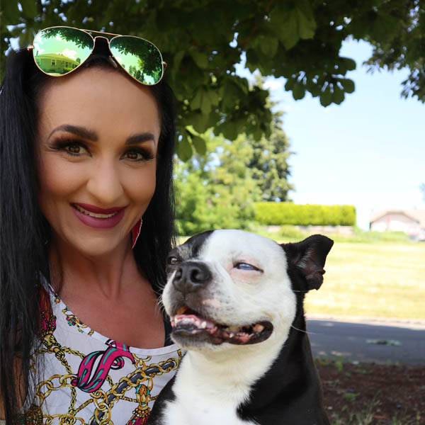 Katherine Hood, Your local life & relationship coach with her dog in Spokane
